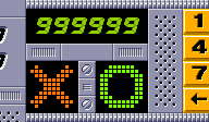 Password screen, with 999999 entered as the password. Both the X and O lights are lit, indicating that all entered cheats have been disabled successfully.
